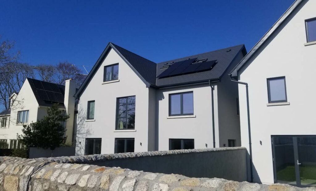 Solar panels on the roof of a house in Ireland